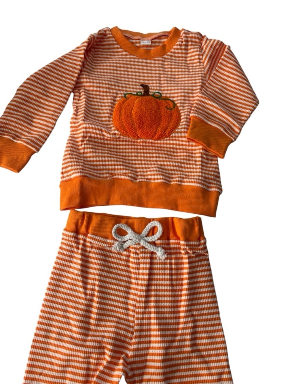 Striped Orange Pumpkin Baby Outfit - Picture 4 of 9